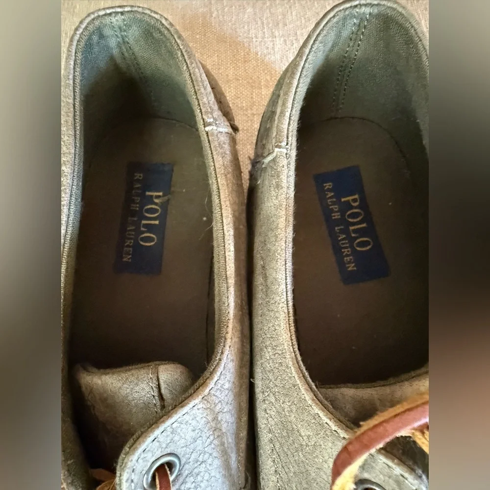 Polo by Ralph Lauren Men's Gray Boat Shoes leather 9.5